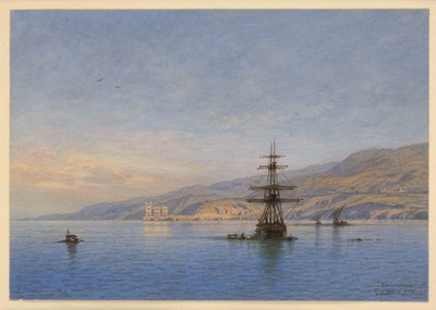 Castello di Miramare i Grignanobukten nära Trieste av Eduard Hildebrandt