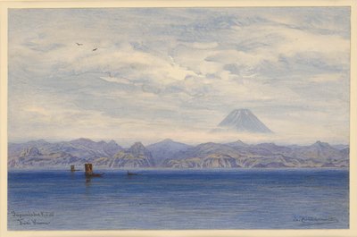 Japansk kust med berget Fuji av Eduard Hildebrandt