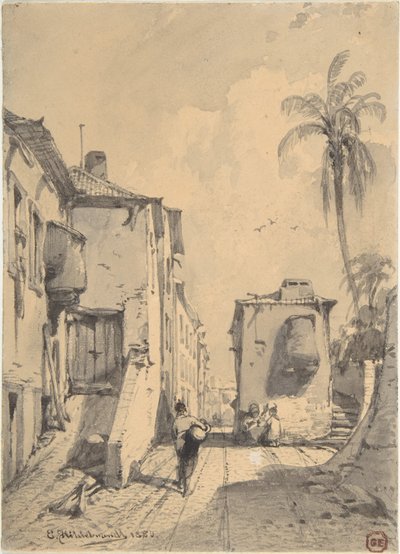 Orientalisk gatubild av Eduard Hildebrandt
