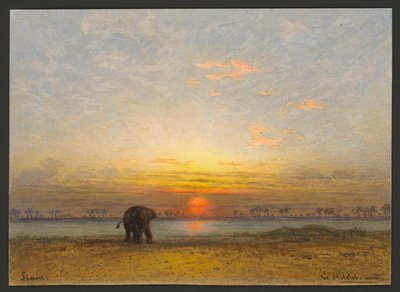 Solnedgång i Siam av Eduard Hildebrandt