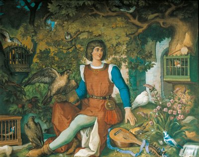 Porträtt av Walther von der Vogelweide, från Tannhauser Saga (olja på duk) av Eduard Ille