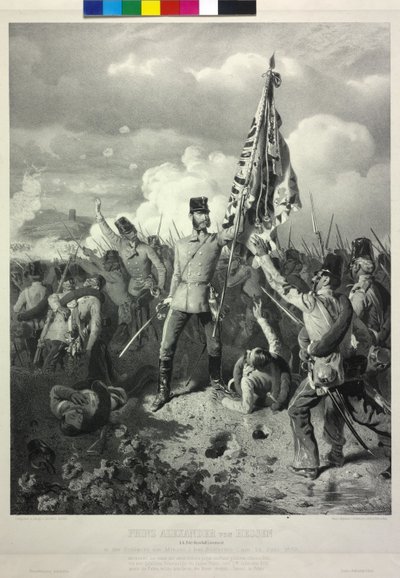 Prins Alexander av Hessen k. k. fältmarskalk löjtnant i slaget om Mincio vid Solferino den 24. juni 1859 av Eduard Kaiser