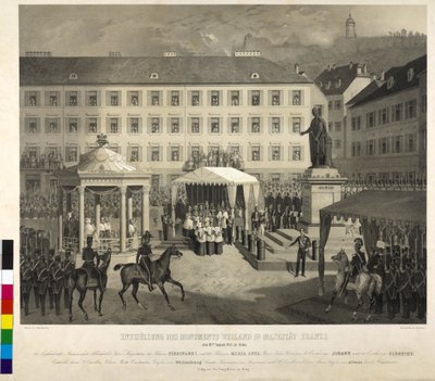 Avtäckning av Franz I:s monument Graz: avtäckning av ett monument av Eduard Kaiser