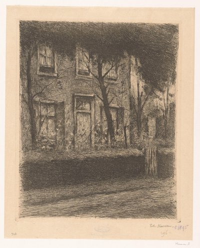 Framgård till ett hus med häck av Eduard Karsen (signed by artist)