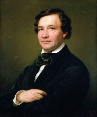 Porträtt av pianisten och kompositören Wilhelm Taubert 1811-1891, 1862. av Eduard Magnus