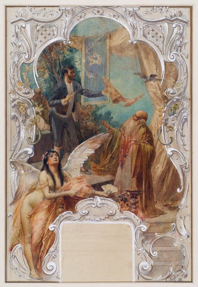 Conjurer (utkast till en väggmålning i Varieté Ronacher, Wien) av Eduard Veith