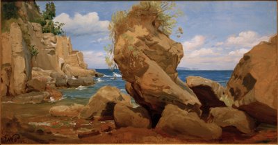 Kustlandskap nära Sorrento av Eduard Wilhelm Pose