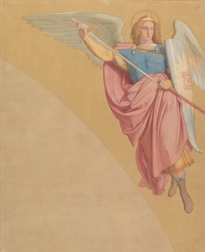 Ärkeängel som drar ett svärd, 1825-86. av Eduard von Steinle