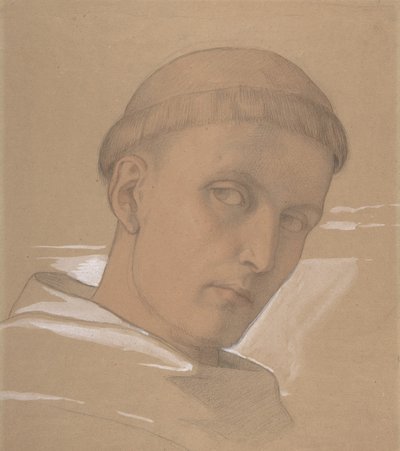 Studie av huvudet av St. Augustine, för målningen av Madonnan och barnet..., 1846. av Eduard von Steinle