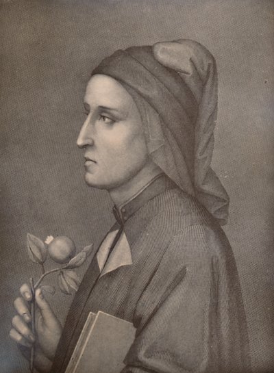 Dante Alighieri, italiensk poet, 1800-talet 1894 av Eduardo Chiossone