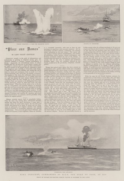 HMS Crescent, under befäl av HRH, hertigen av York, till sjöss av Eduardo de Martino