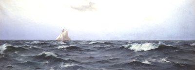 Valkyrie II korsar Atlanten, ca 1893 av Eduardo de Martino
