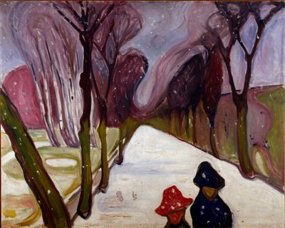 Allee i en virvelvind av snö av Edvard Munch