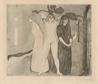 Kvinnan II (Sfinxen; kvinnan i tre stadier) av Edvard Munch