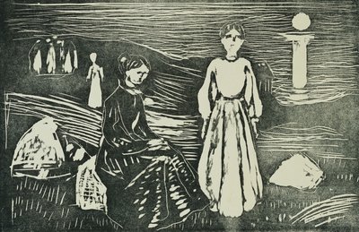 Kvinnor på havsstranden i sommarnatten (SSH. 339) av Edvard Munch