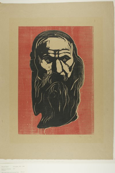 Huvud av en gammal man med skägg av Edvard Munch