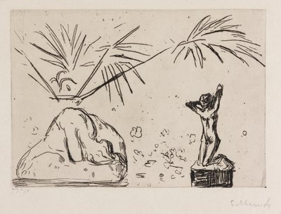 Interiör med skulpturer av Edvard Munch