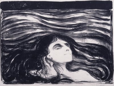 Älskare i vågorna av Edvard Munch