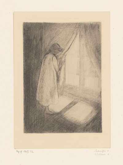 Flicka i nattlinne vid ett fönster The Girl at the Window (originaltitel) av Edvard Munch