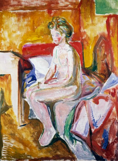 Naken på sängkanten av Edvard Munch