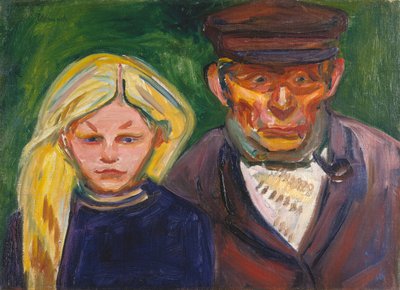 Gammal fiskare och hans dotter av Edvard Munch