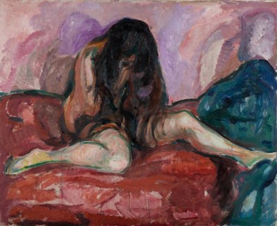 Weeping Naken par Munch, Edvard (1863-1944). Olja på duk, storlek: 110x135 av Edvard Munch