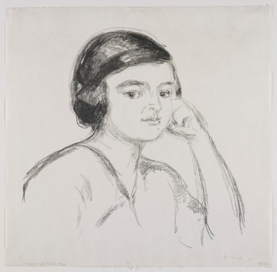 Ung kvinna med handen mot kinden av Edvard Munch