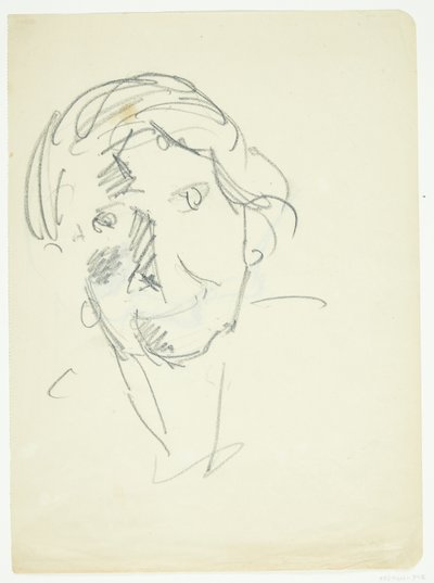 Porträtt av konstnärens hustru, målaren Agnes Weie (1878-1964), i ansiktet av Edvard Weie