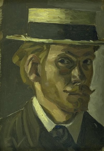 Självporträtt med stråhatt av Edvard Weie