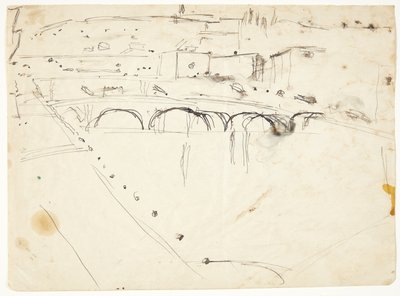 Utsikt från ett fönster vid Lungarno över floden mot Santo Spirito och San Miniato-kullarna, Florens av Edvard Weie