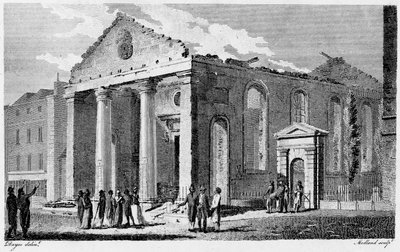 Ruinerna av St Paul Covent Garden av Edward (after) Dayes