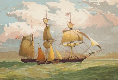 Homeward Bound, tar in en pilot (färglitografi) av Edward (after) Duncan