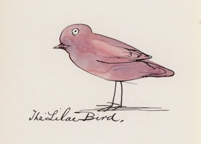 Edward Lear, The Bird Book: The Lilac Bird (färg litho) av Edward (after) Lear