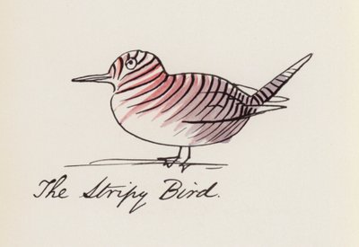 Edward Lear, The Bird Book: The Stripy Bird (lito i färg) av Edward (after) Lear