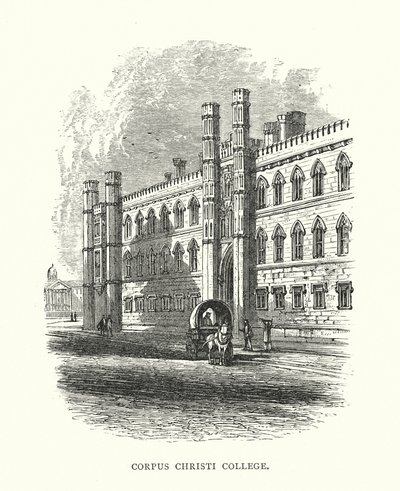 Corpus Christi College (gravyr) av Edward (after) Whymper