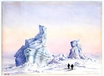 Ett isberg utanför Cape Evans, 1-11 september, 1911 (wc på papper) av Edward Adrian Wilson