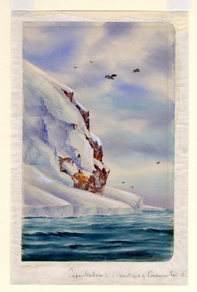Cape Wadsworth, Coulman Island (wc på papper) av Edward Adrian Wilson