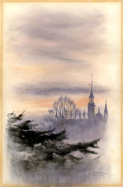 College från Westal, Cheltenham (wc på papper) av Edward Adrian Wilson