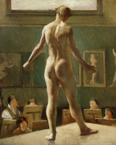 Manlig figur stående av Edward Alexander Wadsworth