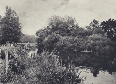 Boot Island nedanför Stockbridge på testet (svartvitt foto) av Edward Alfred Barton