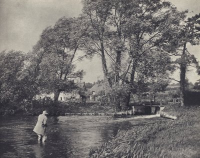 Fiske i kuling vid Ramsbury (svartvitt foto) av Edward Alfred Barton