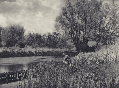 Maj-tid på ett testbiflöde (svartvitt foto) av Edward Alfred Barton
