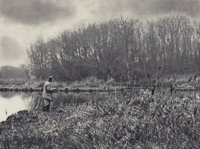 Spinning vid Leckford (svartvitt foto) av Edward Alfred Barton