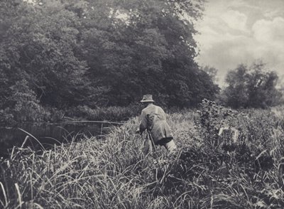 Den nedre delen av Ramsbury Water (svartvitt foto) av Edward Alfred Barton