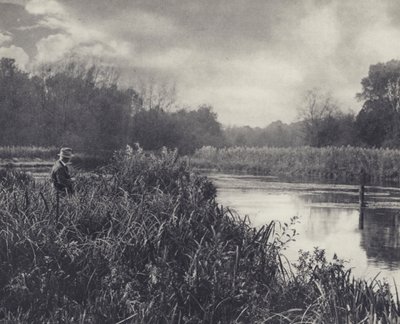 The Shallows vid Leckford on the Test (svartvitt foto) av Edward Alfred Barton