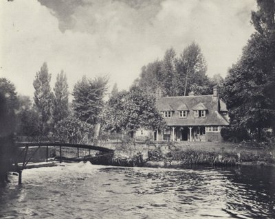 Thorney Weir Fishery House (svartvitt foto) av Edward Alfred Barton