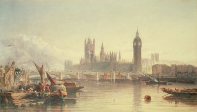 Houses of Parliament och Westminster Bridge av Edward Angelo Goodall