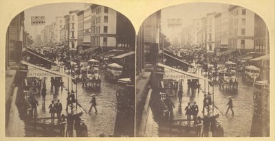 Broadway på en regnig dag, 1859. av Edward Anthony