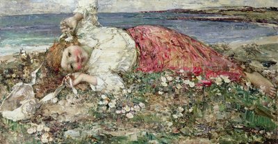 Glad sommar (olja på duk) av Edward Atkinson Hornel