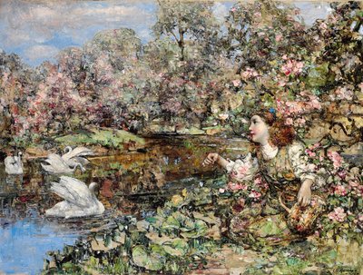Svanedammen av Edward Atkinson Hornel